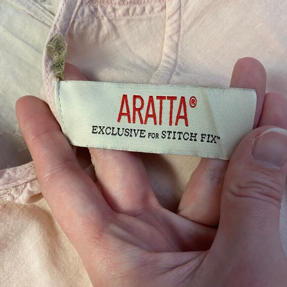 Aratta Stitch Fix Blush Ombre Lace Hem Tank Top Women’s Small Split Back Boho - Picture 2 of 7